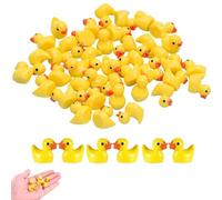 Mystiqut 100pcs Mini Ducks Mini Figures Resin Ducks Miniature Figures Little Ducks The Ducks Yellow Duck for Craft, Garden, Aquarium, Home Decorations
