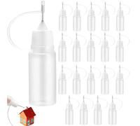 Mystiqut 20 PCS 10 Ml Bottles Precision Tip Applicator Glue with Fine Tips Needle Bottle Dispenser Cake Quilling Set for DIY Oiler Gluing Projects