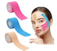 Mystiqut 3 Rolls Anti-Wrinkle Face Tape (500cm*2.5cm) for Eye Neck Lift - Multifunctional High Elasticity Forehead Frown Facial Lip