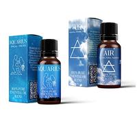Mystix London | Air Element & Aquarius Zodiac Sign - Astrology Essential Oil Blend Twin Pack (2x10ml) - for Diffusers, Aromatherapy & Massage Blends | Perfect as a Gift | Vegan, GMO Free