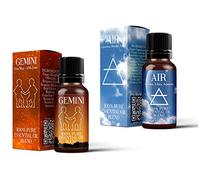 Mystix London | Air Element & Gemini Zodiac Sign - Astrology Essential Oil Blend Twin Pack (2x10ml) - for Diffusers, Aromatherapy & Massage Blends | Perfect as a Gift | Vegan, GMO Free