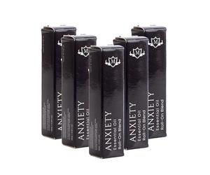 Mystix London | Anxiety Essential Oil Roll-On Blend 5 Pack - 5 x 15ml | Perfect as a Gift | Handmade In UK