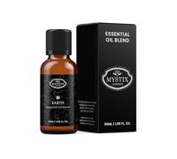 Mystix London | Chinese Earth Element Essential Oil Blend 50ml | Clary Sage | Ginger | Grapefruit | Lavender | Marjoram | Patchouli | Nurturing Aromatherapy Oil | Vegan, GMO Free