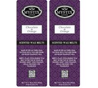 Mystix London | Chocolate & Orange - Wax Melts Clamshell 90g (10 Cubes)| 100% Natural SOYA Wax | Long-Lasting Fragrance for Aromatherapy & Soothing Atmosphere (Pack of 2)