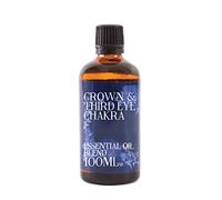 Mystix London | Crown Third Eye Chakra Essential Oil Blend 100ml | Frankincense | Helichrysum | Pine | Rosewood | Thyme | Meditative Aromatherapy Oil | for Diffusers & Rituals | Vegan, GMO Free