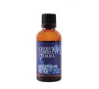 Mystix London | Crown Third Eye Chakra Essential Oil Blend 50ml | Frankincense | Helichrysum | Pine | Rosewood | Thyme | Meditative Aromatherapy Oil | for Diffusers & Rituals | Vegan, GMO Free