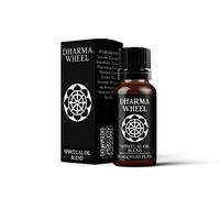 Mystix London | Dharma Wheel Spiritual Essential Oil Blend 10 ml | Lavender • Patchouli • Mandarin • Rose Geranium • Spearmint | Meditative Clarity Aroma | Vegan, GMO Free