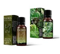 Mystix London | Earth Element & Taurus Zodiac Sign - Astrology Essential Oil Blend Twin Pack (2x10ml) - for Diffusers, Aromatherapy & Massage Blends | Perfect as a Gift | Vegan, GMO Free