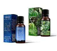 Mystix London | Earth Element & Virgo Zodiac Essential Oil Blend Twin Pack | 2×10 ml | 100% Pure & Natural | Aromatherapy for Balance & Mental Clarity | Vegan, GMO Free, Cruelty-Free