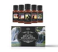 Mystix London | Mental Wellbeing Essential Oil Blend Gift Pack 5x10ml | Anxiety, Confidence, Happiness, Peace, Revitalise | Perfect as a Gift