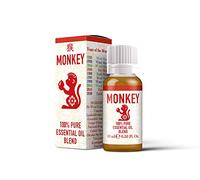 Mystix London | Monkey Chinese Zodiac Essential Oil Blend 10ml | 100% Pure & Natural | Aromatherapy Oil | Ho Wood, Lavender, Orange, Patchouli, Spearmint, Tea Tree Lemon | Vegan, GMO Free