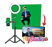 MyStudio Green Screen Studio Kit, Tripod, 2 x 3 m Green Screen, Video Light, Microphone
