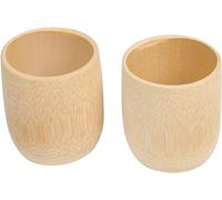 Mysummer 2PCS Bamboo Wood Cup Wooden Tea Cup Natural Bamboo Wine Camping Travel Coffee Mugs Craft Drinking Gift Outdoor Mug for Drinking Tea Coffee Wine Beer or Hot Drinks