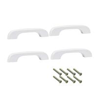 Mysummer 5PCS Wooden Handles Solid Handle for Drawers Clear Coated Smoothly Hole Distance 3.78 inch for Furniture Wardrobe Cupboard Closet Drawer Handle Pull (White)