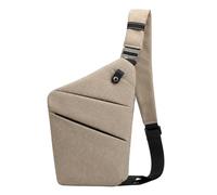 MYSUNBAR Men Khaki Sling Bag Anti-theft Slim Chest Crossbody Backpack Water Repellent Underarm Shoulder Satchel Travel Body Purse Left-Shoulder Fit