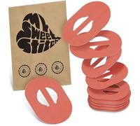 MySweetStitch - 10 x Enlite Guardian Patches, Overpatch Ø 80 x 65mm, Inner (Bridge) Ø 10mm, Waterproof, Breathable, Skin-Friendly, Made in Germany, Coral