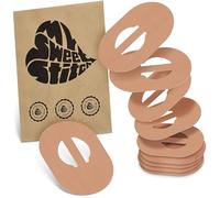MySweetStitch - 10 x Enlite Guardian Patches, Overpatch Ø 80 x 65mm, Inner (Bridge) Ø 10mm, Waterproof, Breathable, Skin-Friendly, Made in Germany, Beige