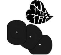 MySweetStitch - 10 x Freestyle Libre 1 & 2 Patches Oval with Ventilation Hole, Overpatch Ø 70 x 55mm, Waterproof, Breathable, Skin-Friendly, Made in Germany, Black