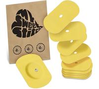 MySweetStitch - 10 x Freestyle Libre 1 & 2 Patches Oval with Ventilation Hole, Overpatch Ø 70 x 55mm, Waterproof, Breathable, Skin-Friendly, Made in Germany, Yellow