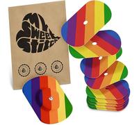 MySweetStitch - 10 x Freestyle Libre 1 & 2 Patches Oval with Ventilation Hole, Overpatch Ø 70 x 55mm, Waterproof, Breathable, Skin-Friendly, Made in Germany, Pride