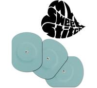 MySweetStitch - 10 x Freestyle Libre 1 & 2 Patches Oval with Ventilation Hole, Overpatch Ø 70 x 55mm, Waterproof, Breathable, Skin-Friendly, Made in Germany, Ice Blue