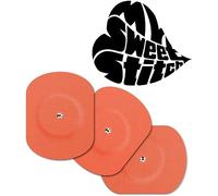 MySweetStitch - 10 x Freestyle Libre 1 & 2 Patches Oval with Ventilation Hole, Overpatch Ø 70 x 55mm, Waterproof, Breathable, Skin-Friendly, Made in Germany, Coral