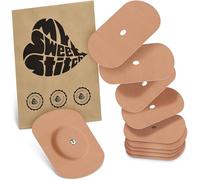 MySweetStitch - 10 x Freestyle Libre 1 & 2 Patches Oval with Ventilation Hole, Overpatch Ø 70 x 55mm, Waterproof, Breathable, Skin-Friendly, Made in Germany, Beige