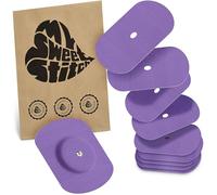 MySweetStitch - 10 x Freestyle Libre 1 & 2 Patches Oval with Ventilation Hole, Overpatch Ø 70 x 55mm, Waterproof, Breathable, Skin-Friendly, Made in Germany, Purple