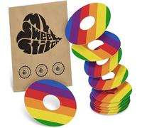 MySweetStitch - 10 x Freestyle Libre 3 Round Patches, Ring Patch Ø 60mm, Inner Ø 20mm, Waterproof, Breathable, Skin-Friendly, Made in Germany, Pride