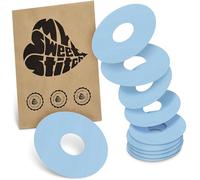 MySweetStitch - 10 x Freestyle Libre 3 Round Patches, Ring Patch Ø 60mm, Inner Ø 20mm, Waterproof, Breathable, Skin-Friendly, Made in Germany, Ice Blue