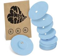 MySweetStitch - 10 x Freestyle Libre 3 Round Patches with Ventilation Hole, Overpatch Ø 60mm, Waterproof, Breathable, Skin-Friendly, Made in Germany, Ice Blue