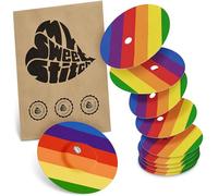 MySweetStitch - 10 x Freestyle Libre 3 Round Patches with Ventilation Hole, Overpatch Ø 60mm, Waterproof, Breathable, Skin-Friendly, Made in Germany, Pride