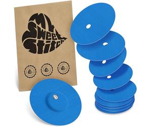 MySweetStitch - 10 x Freestyle Libre 3 Round Patches with Ventilation Hole, Overpatch Ø 60mm, Waterproof, Breathable, Skin-Friendly, Made in Germany, Blue