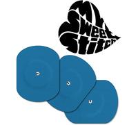 MySweetStitch - 25 x Freestyle Libre 1 & 2 Patches Oval with Ventilation Hole, Overpatch Ø 70 x 55mm, Waterproof, Breathable, Skin-Friendly, Made in Germany, Blue