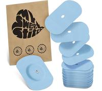MySweetStitch - 25 x Freestyle Libre 1 & 2 Patches Oval with Ventilation Hole, Overpatch Ø 70 x 55mm, Waterproof, Breathable, Skin-Friendly, Made in Germany, Ice Blue