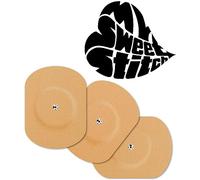 MySweetStitch - 25 x Freestyle Libre 1 & 2 Patches Oval with Ventilation Hole, Overpatch Ø 70 x 55mm, Waterproof, Breathable, Skin-Friendly, Made in Germany, Beige