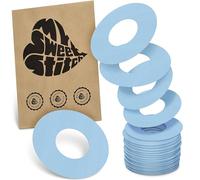 MySweetStitch - 25 x Freestyle Libre 1 & 2 Patches, Ring Patch Ø 65mm, Inner Ø 28mm, Waterproof, Breathable, Skin-Friendly, Made in Germany, Ice Blue