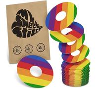 MySweetStitch - 25 x Freestyle Libre 3 Round Patches, Ring Patch Ø 60mm, Inner Ø 20mm, Waterproof, Breathable, Skin-Friendly, Made in Germany, Pride