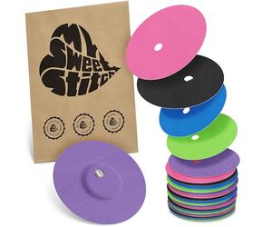 MySweetStitch - 25 x Freestyle Libre 3 Round Patches with Ventilation Hole, Overpatch Ø 60mm, Waterproof, Breathable, Skin-Friendly, Made in Germany, Rainbow