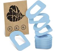 MySweetStitch - 25 x Omnipod Patches, Ring Patch Ø 95 x 72mm, Waterproof, Breathable, Skin-Friendly, Made in Germany, Ice Blue