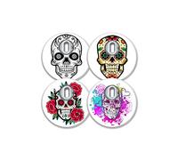 MySweetStitch | Freestyle Libre 3 Sensor Sticker (Set of 4) Flower Skull | with Ventilation Hole | Made in Germany