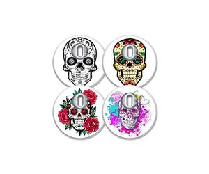 MySweetStitch | Freestyle Libre 3 Sensor Sticker (Set of 4) Flower Skull | with Ventilation Hole | Made in Germany