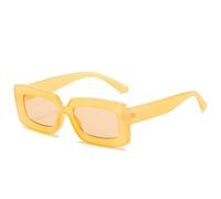MYSXSWHL Popular Women's Sunglasses Trend Vintage Rectangle Big Frame Purple Glasses Fashion Ladies Eyewear,yellow,Sunglasses