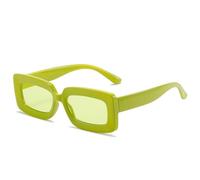 MYSXSWHL Popular Women's Sunglasses Trend Vintage Rectangle Big Frame Purple Glasses Fashion Ladies Eyewear,Fluorescent Green,Sunglasses