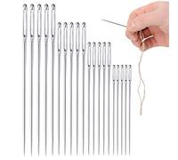 MYSY Big Eye Long Sewing Needle, 20pcs Large Eye Embroidery Needles, 4 Sizes Sharp Point Stitching Needles 2.3" 3" 3.5" 4"