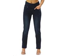 MYT Womens Elasticated High Waist Jeans Trousers Tummy Control Stretch Ladies Denim Jeggings Dark Blue 22