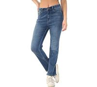 MYT Womens Magic Shaping Straight Leg Jeans Stretch High Waisted Ladies Denim Trousers Mid Blue 22 Long