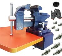 MYTEC 2-in-1 Bench Vise Heavy Duty for Workbench, Upgraded Multi-Purpose Table Vice, Universal Rotate 270°Work Clamp-On Vise, 6.0" Blue