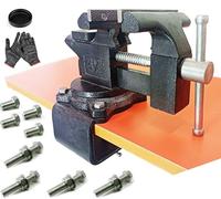 MYTEC 2-in-1 Work Bench Vise, Upgraded Multi-Purpose Table Vice, Universal Rotate 270°Work Clamp-On Vise, 4.5" Black