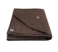 Mytee Products 7' x 9' Dark Brown 12oz Canvas Tarp with Grommets - Water Resistant - Heavy Duty Canvas Tarps - Multipurpose Tarpaulin Cover for Canopy